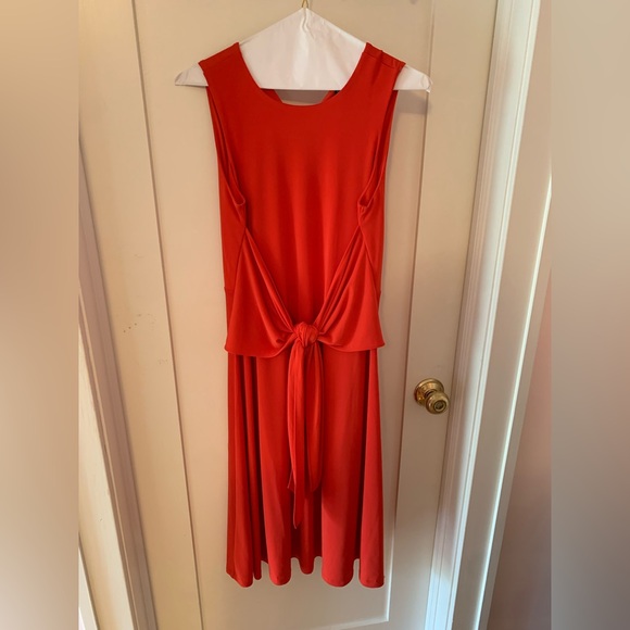 Ann Taylor Matte Tie Front Midi Dress - Picture 2 of 5